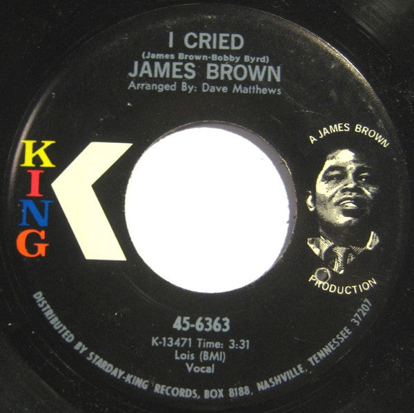 James Brown : I Cried / World Pt. 2 (7", Single)