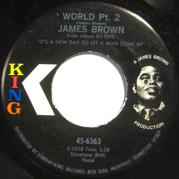James Brown : I Cried / World Pt. 2 (7", Single)