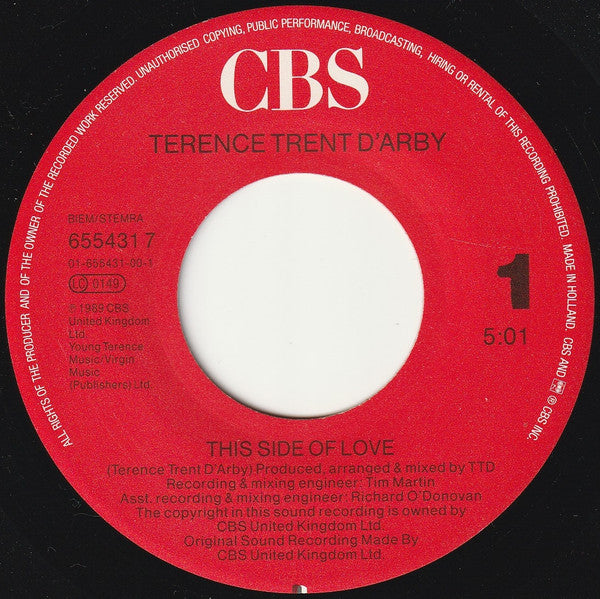 Terence Trent D'Arby : This Side Of Love (7", Single)