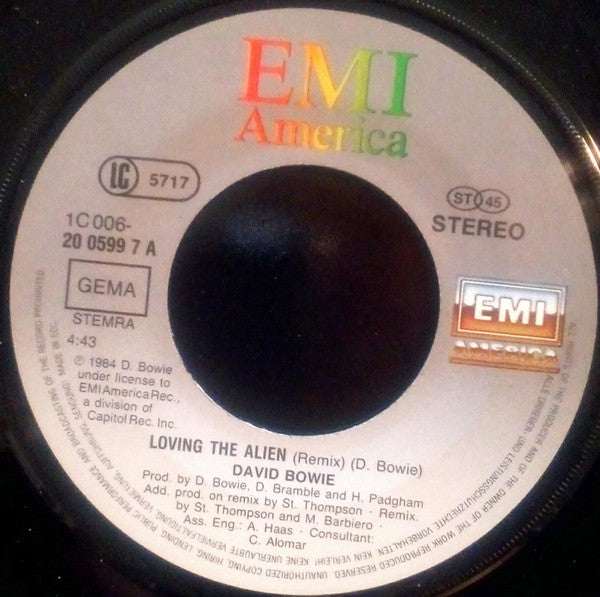 David Bowie : Loving The Alien (Re-Mixed Version) (7", Single, Gat)
