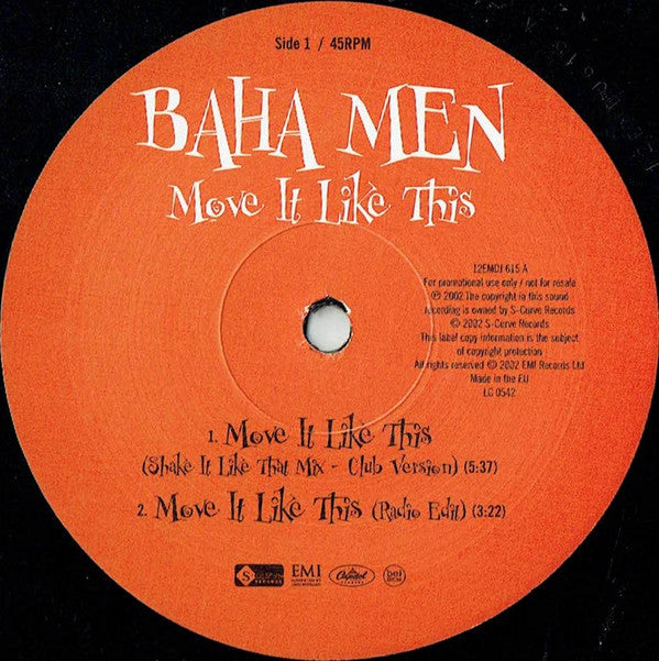 Baha Men : Move It Like This (12", Promo)