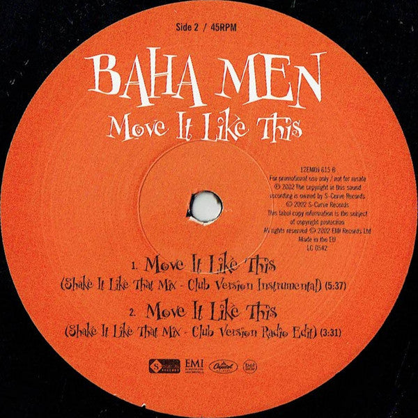 Baha Men : Move It Like This (12", Promo)
