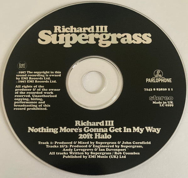 Supergrass : Richard III (CD, Single, CD2)