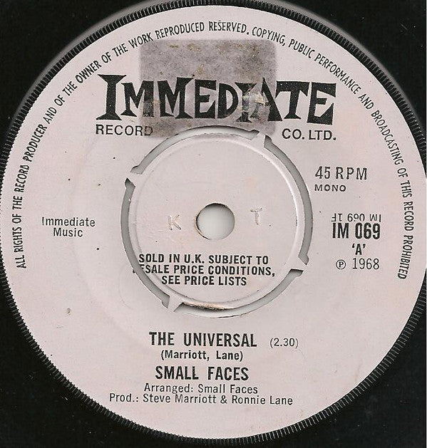 Small Faces : The Universal (7", Single, Mono, Whi)