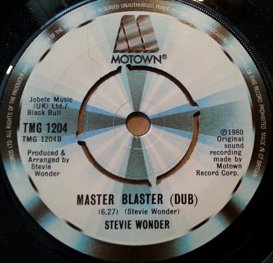 Stevie Wonder : Master Blaster (7", Single)