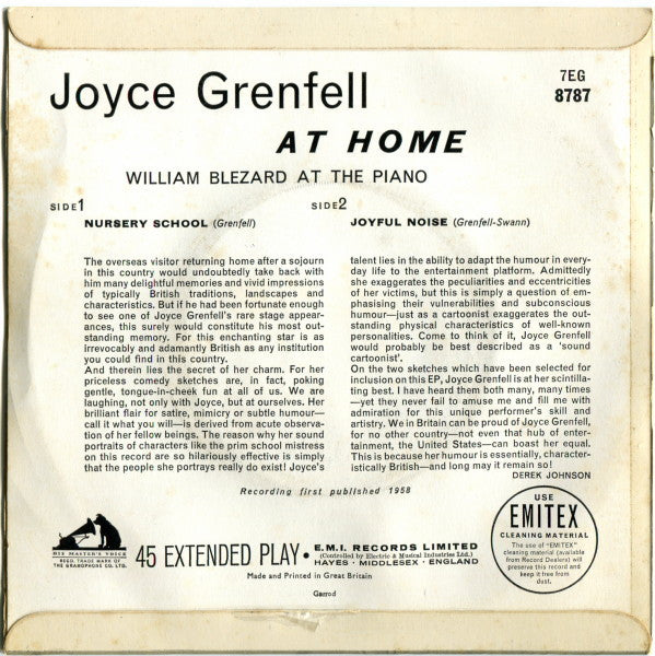 Joyce Grenfell : Joyce Grenfell At Home (7", EP)