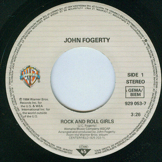 John Fogerty : Rock And Roll Girls (7", Single)