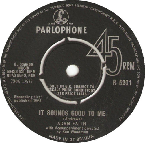 Adam Faith : A Message To Martha (Kentucky Bluebird) (7", Single)