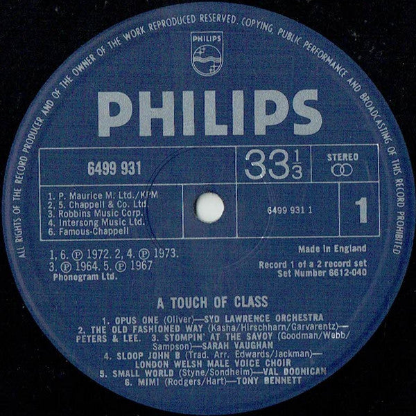 Various : A Touch Of Class (2xLP, Album, Comp)