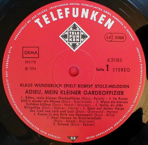 Klaus Wunderlich : Adieu, Mein Kleiner Gardeoffizier - Klaus Wunderlich Spielt Robert Stolz-Melodien (LP, RP)