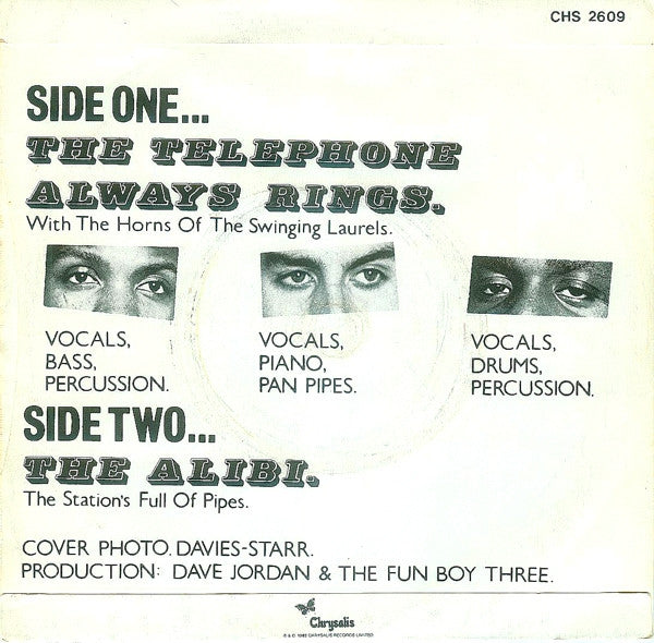 Fun Boy Three : The Telephone Always Rings (7", Single, Blu)