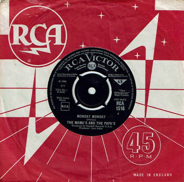 The Mamas & The Papas : Monday Monday  (7", Single)