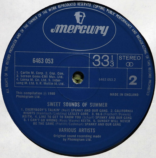 Various : Sweet Sounds Of Summer (USA '60's Originals) (LP, Comp)