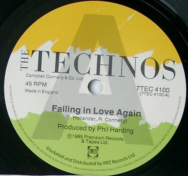 The Technos : Falling In Love Again (7", Single)
