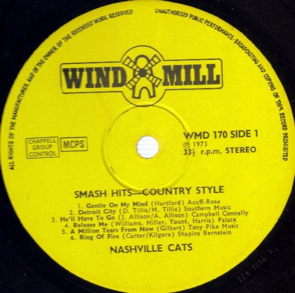 The Nashville Cats : Smash Hits Country Style (LP)