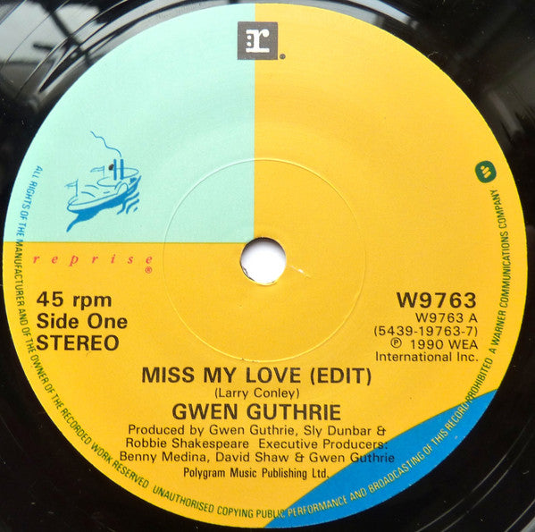 Gwen Guthrie : Miss My Love (7")