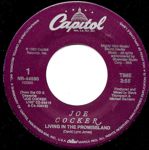 Joe Cocker : Living In The Promiseland (7", Single)
