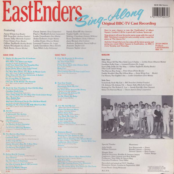 The 1985 Cast Of EastEnders : EastEnders Sing-Along (LP, Album)