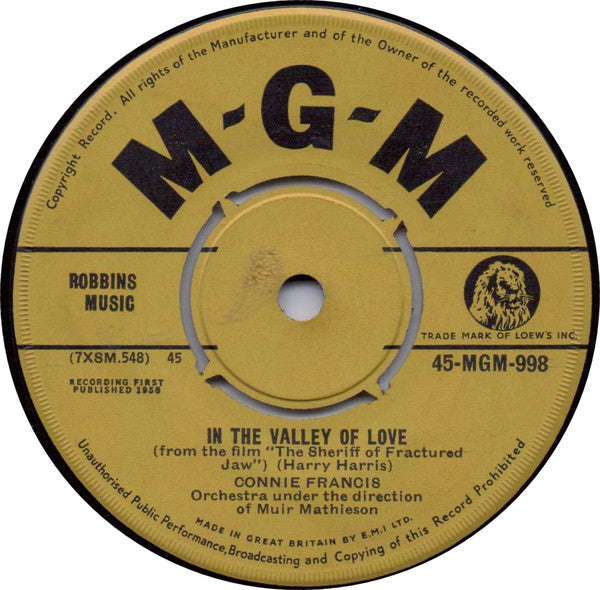 Connie Francis : You Always Hurt The One You Love (7")