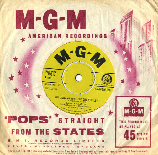 Connie Francis : You Always Hurt The One You Love (7")