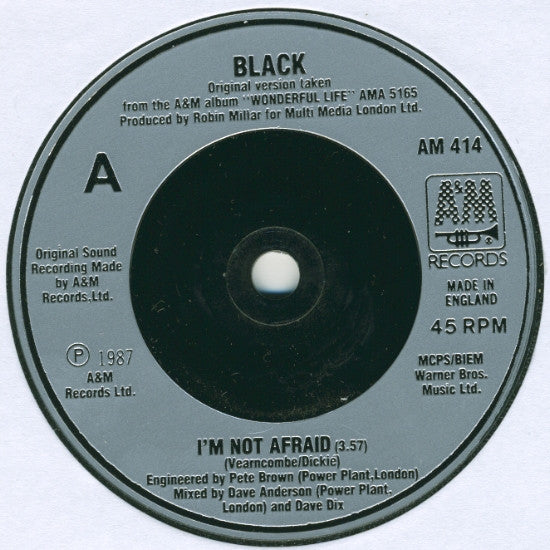 Black (2) : I'm Not Afraid (7", Single, Sil)