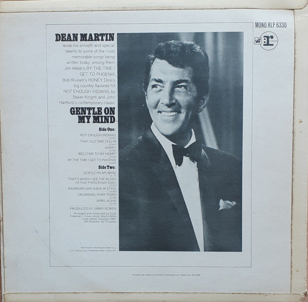 Dean Martin : Gentle On My Mind (LP, Album, Mono)