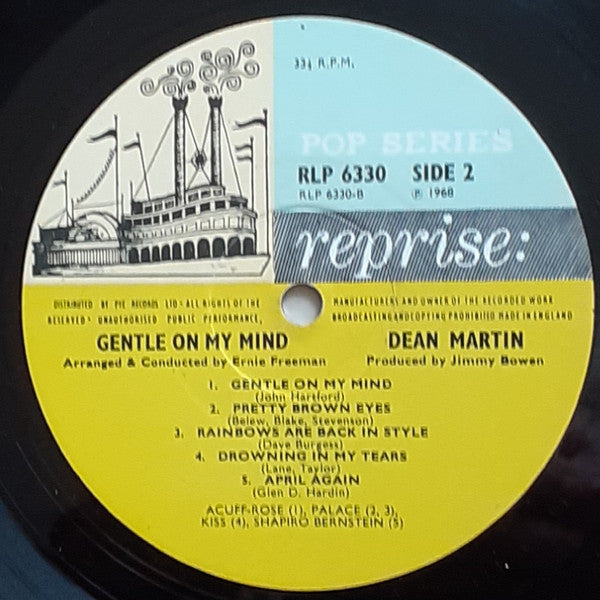 Dean Martin : Gentle On My Mind (LP, Album, Mono)