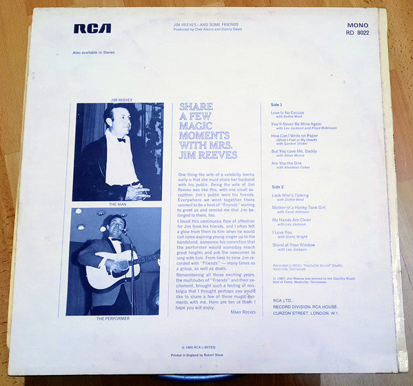 Jim Reeves : And Some Friends (LP, Album, Mono)