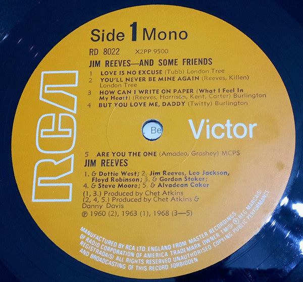 Jim Reeves : And Some Friends (LP, Album, Mono)