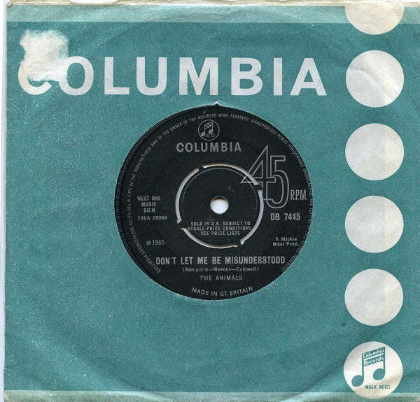 The Animals : Don't Let Me Be Misunderstood (7", Single, Mono)