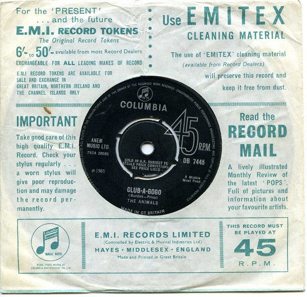 The Animals : Don't Let Me Be Misunderstood (7", Single, Mono)