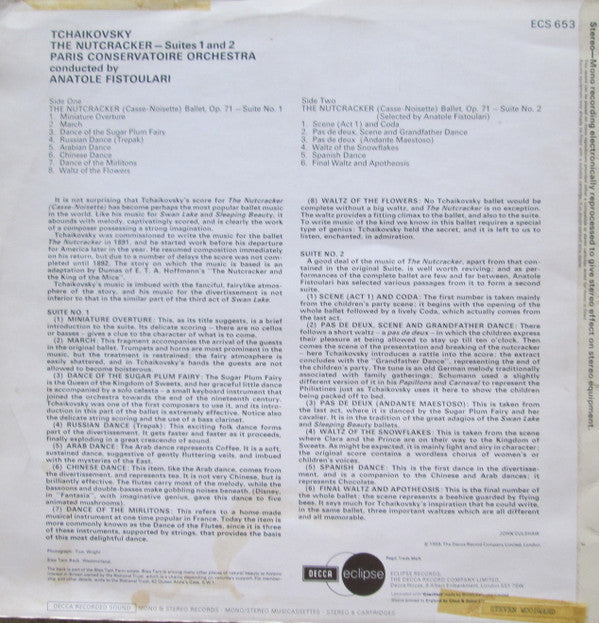 Pyotr Ilyich Tchaikovsky, Orchestre De La Société Des Concerts Du Conservatoire, Anatole Fistoulari : The Nutcracker - Suites 1 And 2 (LP, RE, RM, Ele)
