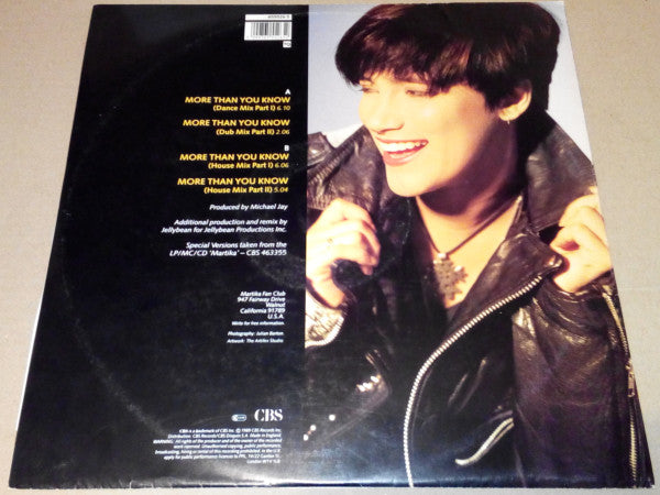 Martika : More Than You Know (12", Single, S/Edition, 199)
