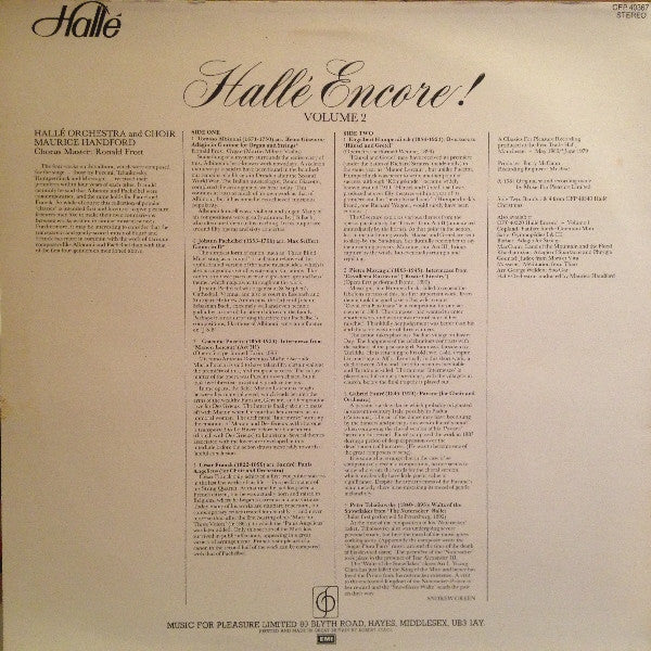 Hallé Orchestra : Halle Encore Volume 2 (LP)