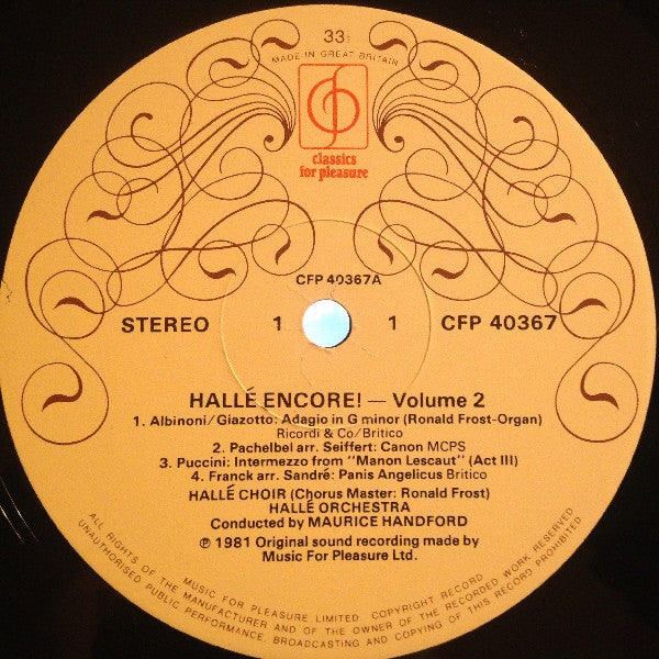 Hallé Orchestra : Halle Encore Volume 2 (LP)