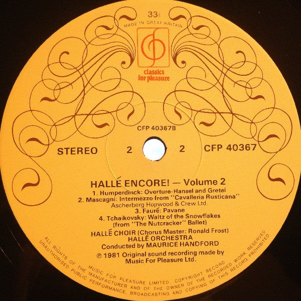Hallé Orchestra : Halle Encore Volume 2 (LP)