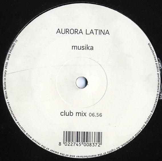 Aurora Latina : Musika (12", S/Sided, Promo)