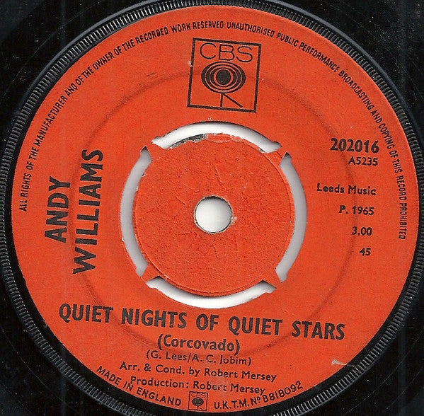 Andy Williams : I'll Remember You (7", Single)