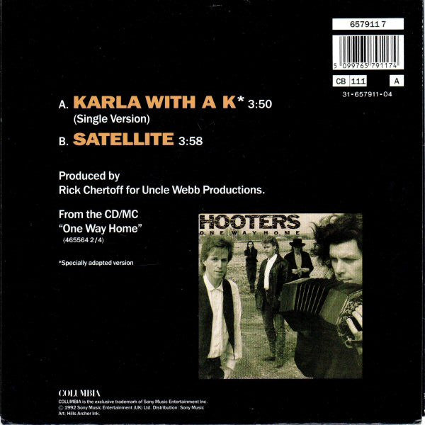 The Hooters : Karla With A K (7", Single)