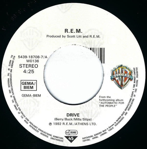 R.E.M. : Drive (7", Single, Juk)
