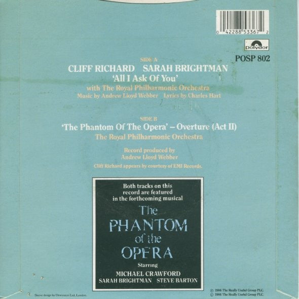 Cliff Richard, Sarah Brightman : All I Ask Of You (7", Single, Sil)