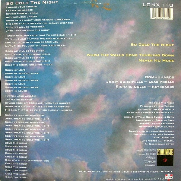 The Communards : So Cold The Night (12", Single)