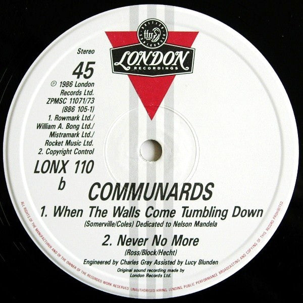 The Communards : So Cold The Night (12", Single)