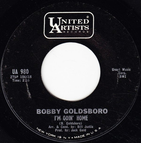 Bobby Goldsboro : It's Too Late / I'm Goin' Home (7", Single, Mono)