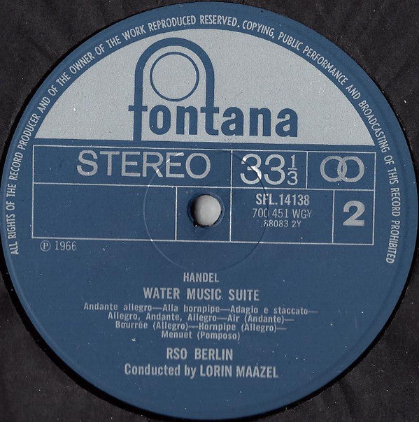 Georg Friedrich Händel, Lorin Maazel : Royal Fireworks Music / Water Music Suite (LP, RE)