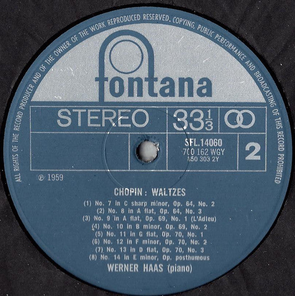 Frédéric Chopin, Werner Haas : Waltzes (LP, RE)