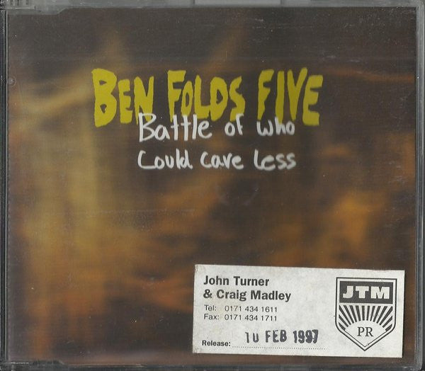 Ben Folds Five : Battle Of Who Could Care Less (CD, Single, Promo)