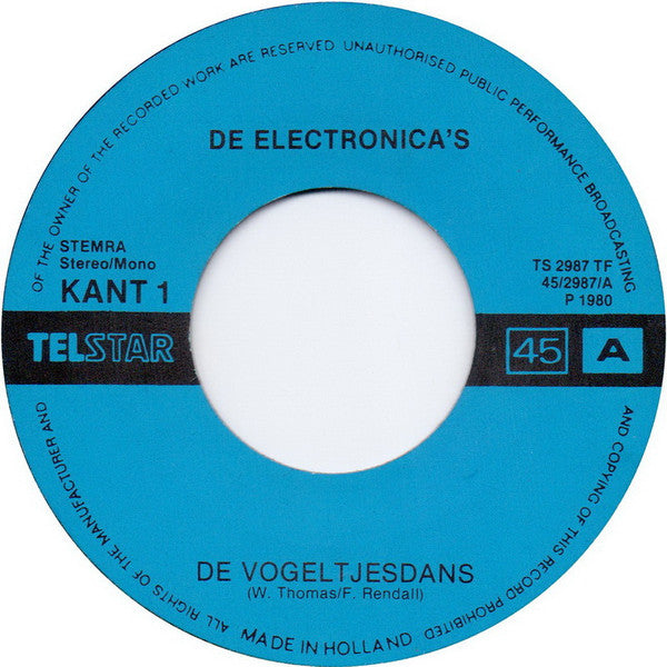 De Electronica's : De Vogeltjesdans (7", Single, Blu)