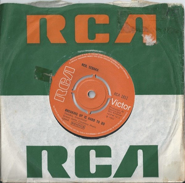 Neil Sedaka : Breaking Up Is Hard To Do / As Long As I Live (7", RE)