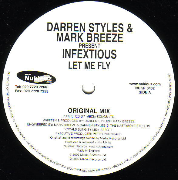 Darren Styles & Mark Breeze* Present Infextious : Let Me Fly (12")